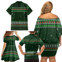 Ight Imma Head Out Santa Funny Christmas Christmas Family Matching Off Shoulder Short Dress and Hawaiian Shirt Xmas Holiday Patterns - Wonder Print Shop