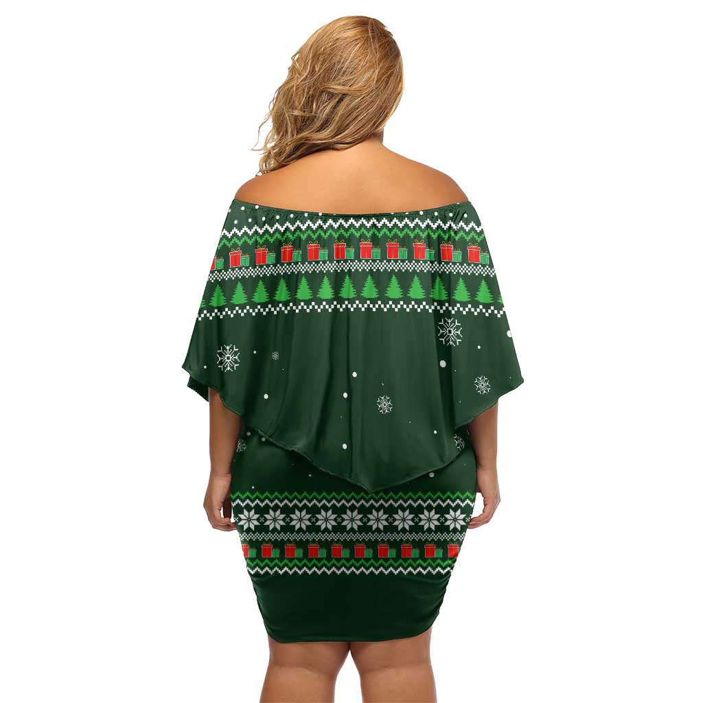 Ight Imma Head Out Santa Funny Christmas Christmas Family Matching Off Shoulder Short Dress and Hawaiian Shirt Xmas Holiday Patterns - Wonder Print Shop