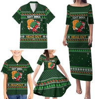 Ight Imma Head Out Santa Funny Christmas Christmas Family Matching Puletasi and Hawaiian Shirt Xmas Holiday Patterns - Wonder Print Shop