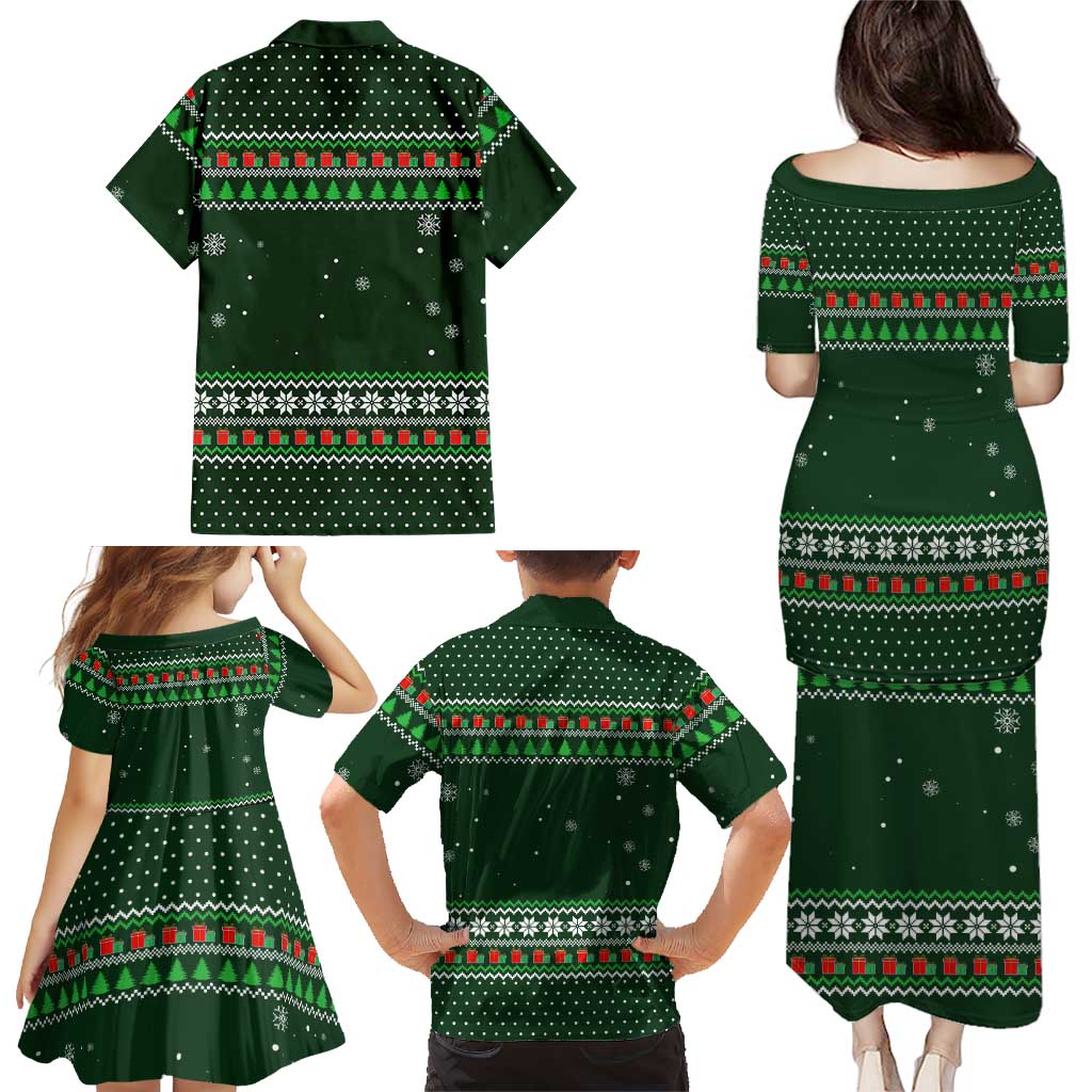 Ight Imma Head Out Santa Funny Christmas Christmas Family Matching Puletasi and Hawaiian Shirt Xmas Holiday Patterns - Wonder Print Shop