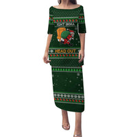Ight Imma Head Out Santa Funny Christmas Christmas Family Matching Puletasi and Hawaiian Shirt Xmas Holiday Patterns - Wonder Print Shop