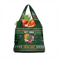 Ight Imma Head Out Santa Funny Christmas Christmas Grocery Bag Xmas Holiday Patterns - Wonder Print Shop