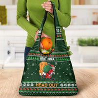 Ight Imma Head Out Santa Funny Christmas Christmas Grocery Bag Xmas Holiday Patterns - Wonder Print Shop