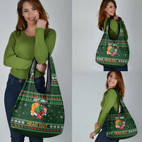 Ight Imma Head Out Santa Funny Christmas Christmas Grocery Bag Xmas Holiday Patterns - Wonder Print Shop