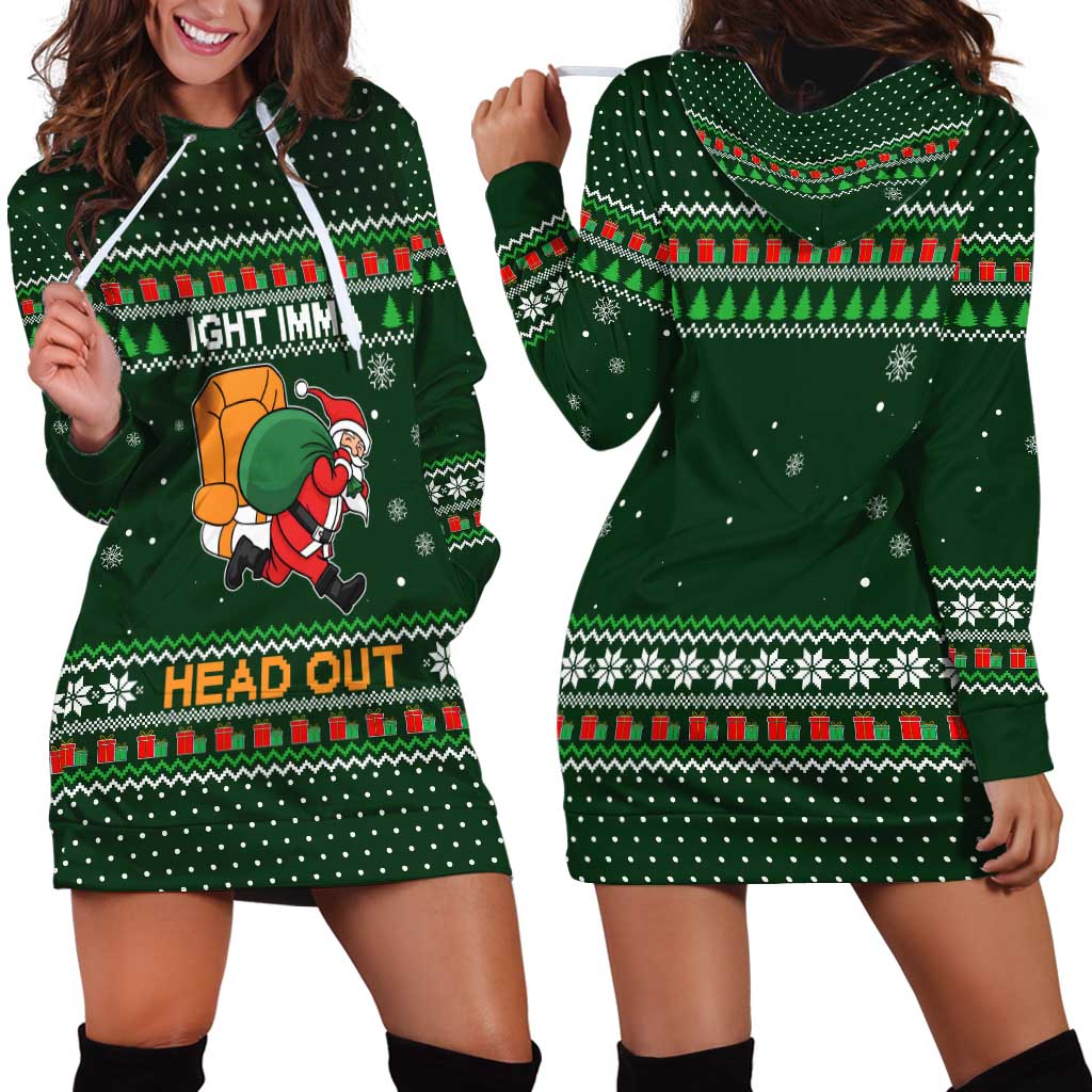Ight Imma Head Out Santa Funny Christmas Christmas Hoodie Dress Xmas Holiday Patterns - Wonder Print Shop