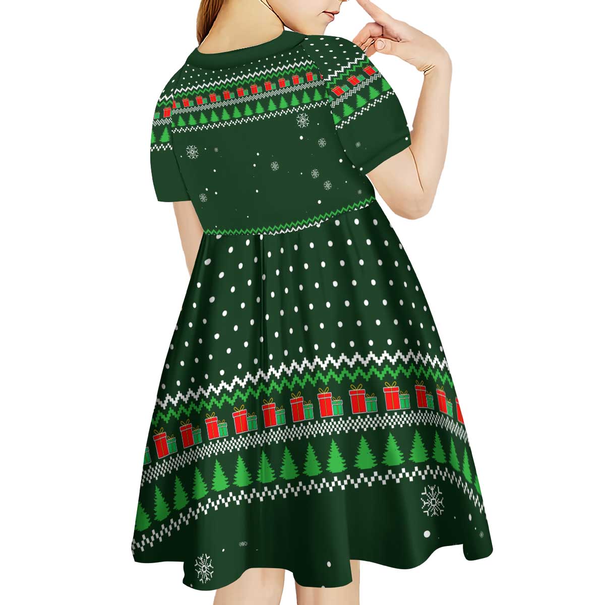 Ight Imma Head Out Santa Funny Christmas Christmas Kid Short Sleeve Dress Xmas Holiday Patterns - Wonder Print Shop