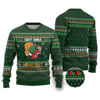 Ight Imma Head Out Santa Funny Christmas Ugly Christmas Sweater Xmas Holiday Patterns - Wonder Print Shop