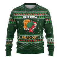 Ight Imma Head Out Santa Funny Christmas Ugly Christmas Sweater Xmas Holiday Patterns - Wonder Print Shop