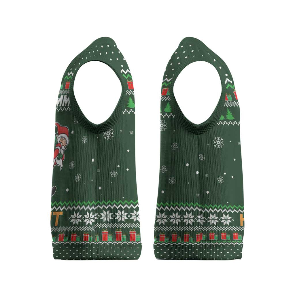 Ight Imma Head Out Santa Funny Christmas Christmas Knitted V-Neck Vest Xmas Holiday Patterns - Wonder Print Shop
