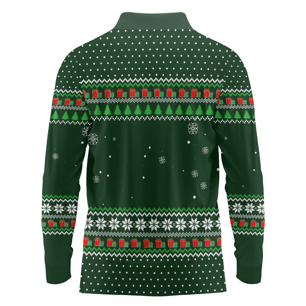 Ight Imma Head Out Santa Funny Christmas Christmas Long Sleeve Polo Shirt Xmas Holiday Patterns - Wonder Print Shop