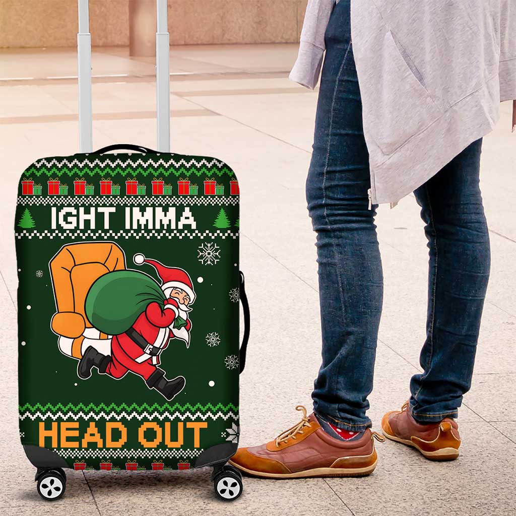 Ight Imma Head Out Santa Funny Christmas Christmas Luggage Cover Xmas Holiday Patterns - Wonder Print Shop