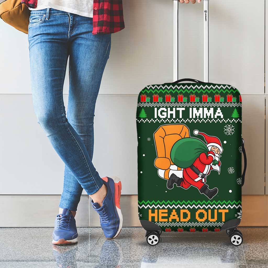 Ight Imma Head Out Santa Funny Christmas Christmas Luggage Cover Xmas Holiday Patterns - Wonder Print Shop