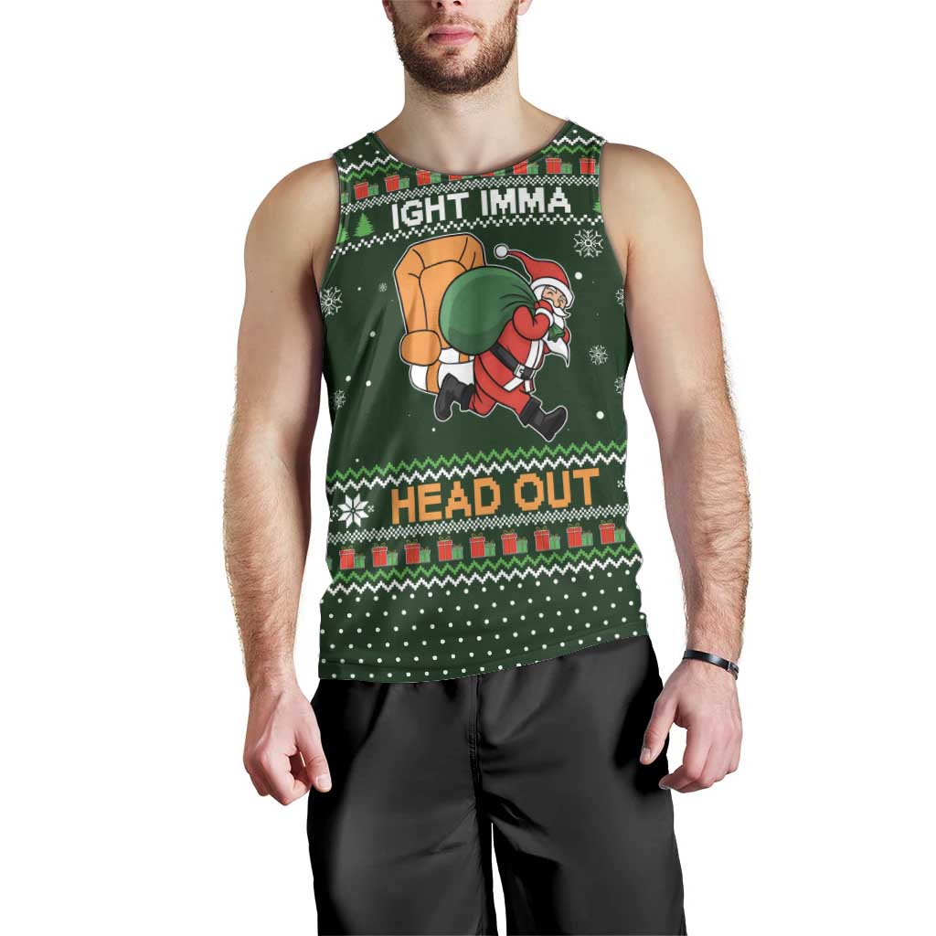 Ight Imma Head Out Santa Funny Christmas Christmas Men Tank Top Xmas Holiday Patterns - Wonder Print Shop