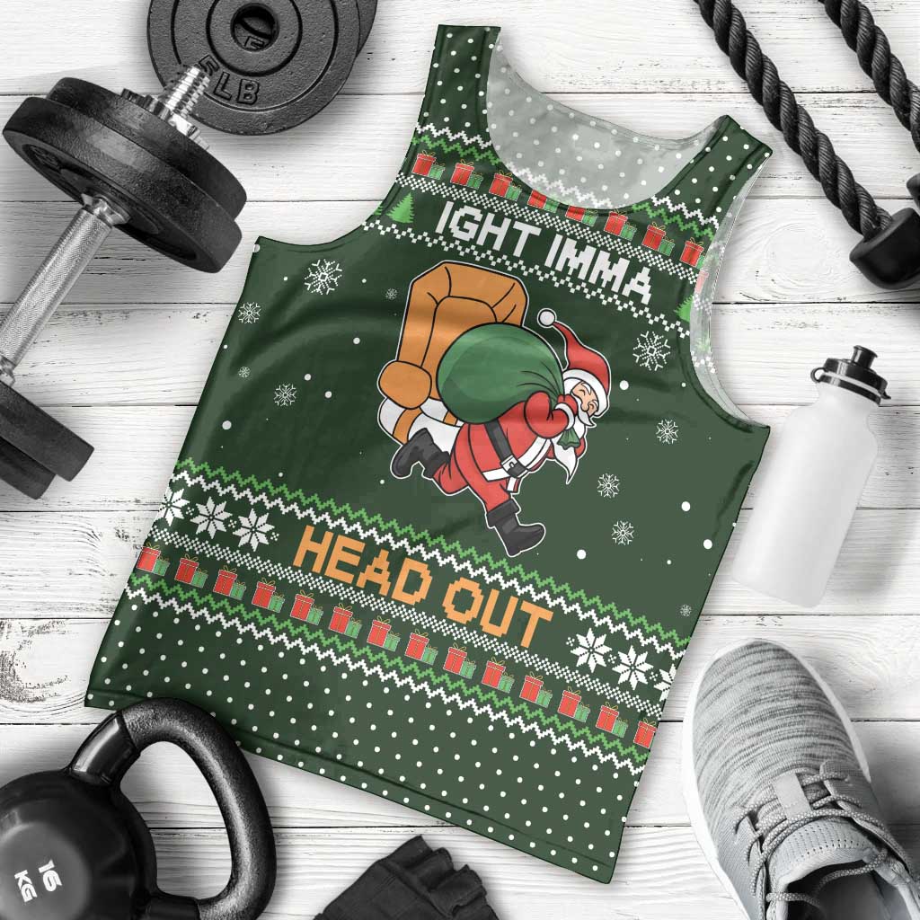 Ight Imma Head Out Santa Funny Christmas Christmas Men Tank Top Xmas Holiday Patterns - Wonder Print Shop