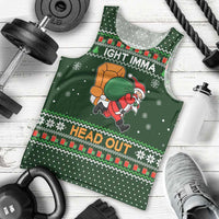 Ight Imma Head Out Santa Funny Christmas Christmas Men Tank Top Xmas Holiday Patterns - Wonder Print Shop