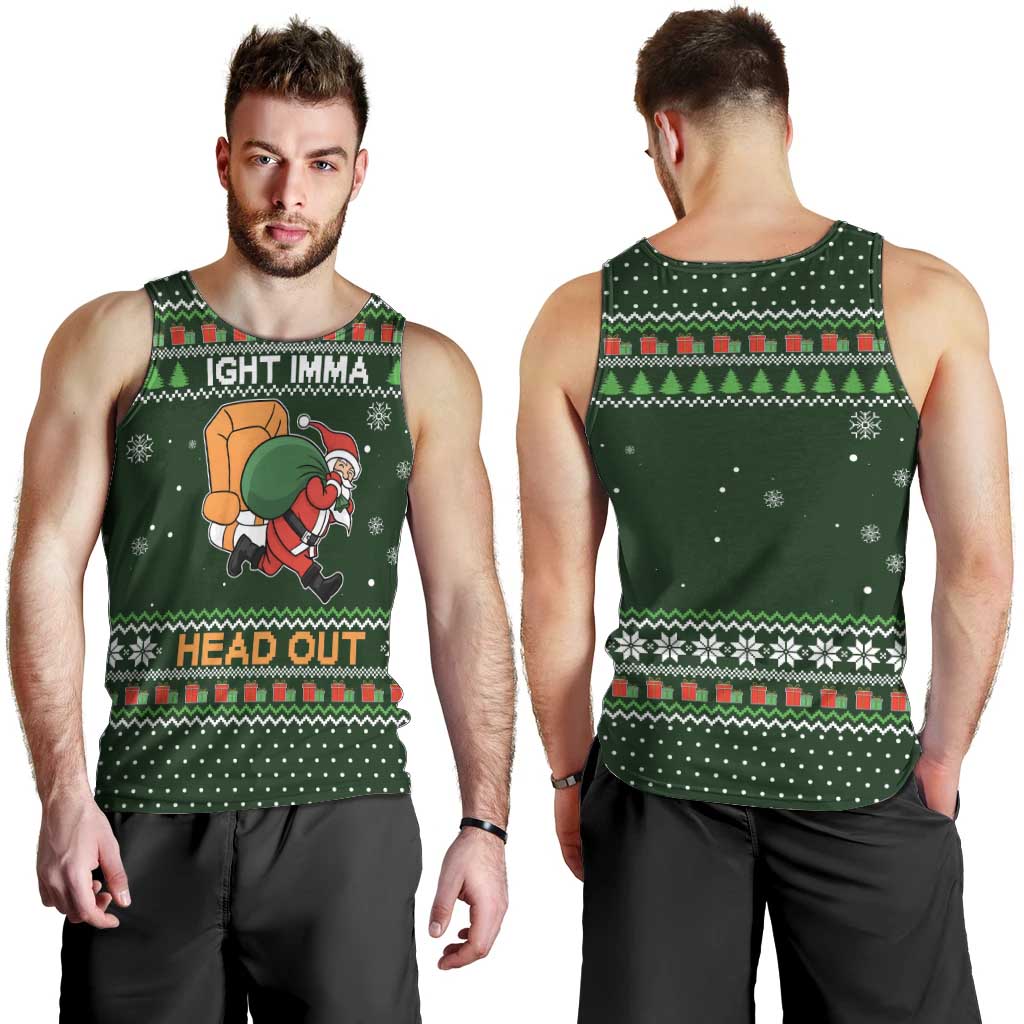 Ight Imma Head Out Santa Funny Christmas Christmas Men Tank Top Xmas Holiday Patterns - Wonder Print Shop