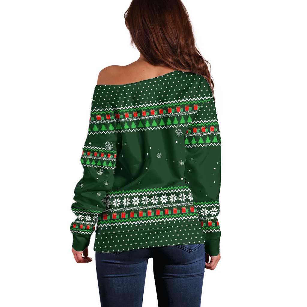 Ight Imma Head Out Santa Funny Christmas Christmas Off Shoulder Sweater Xmas Holiday Patterns - Wonder Print Shop