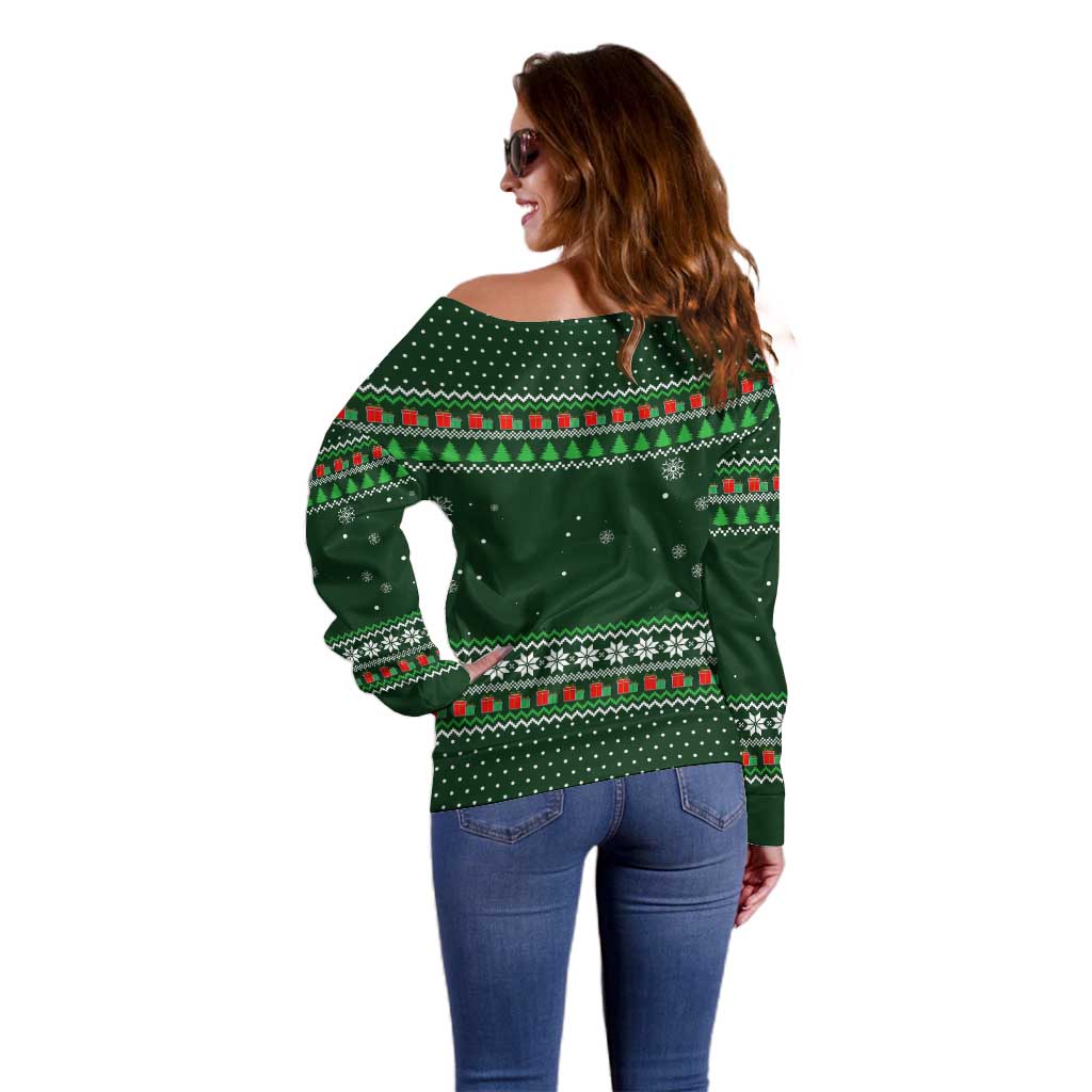 Ight Imma Head Out Santa Funny Christmas Christmas Off Shoulder Sweater Xmas Holiday Patterns - Wonder Print Shop