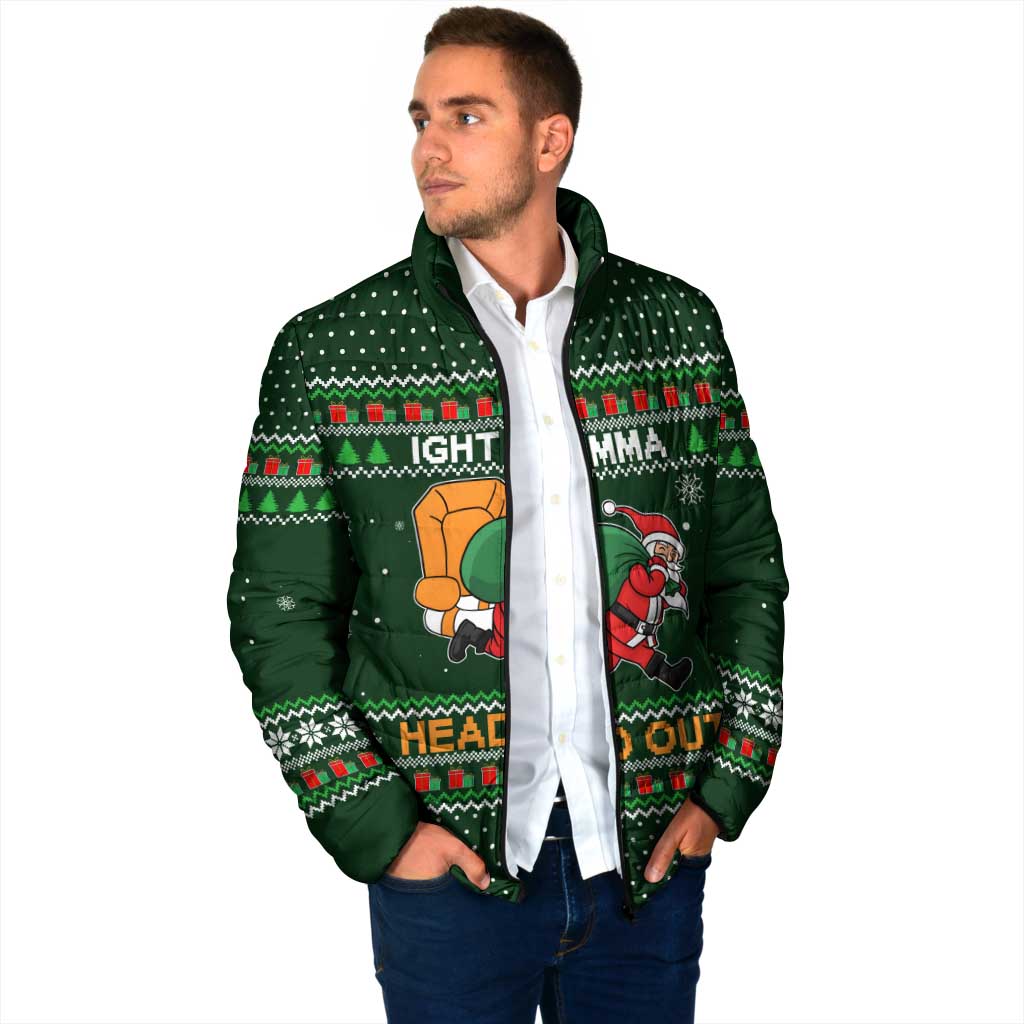 Ight Imma Head Out Santa Funny Christmas Christmas Padded Jacket Xmas Holiday Patterns - Wonder Print Shop