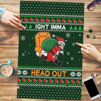 Ight Imma Head Out Santa Funny Christmas Christmas Puzzle Xmas Holiday Patterns - Wonder Print Shop