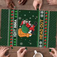 Ight Imma Head Out Santa Funny Christmas Christmas Puzzle Xmas Holiday Patterns - Wonder Print Shop