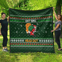 Ight Imma Head Out Santa Funny Christmas Christmas Quilt Xmas Holiday Patterns - Wonder Print Shop