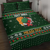 Ight Imma Head Out Santa Funny Christmas Christmas Quilt Bed Set Xmas Holiday Patterns - Wonder Print Shop