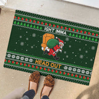 Ight Imma Head Out Santa Funny Christmas Christmas Rubber Doormat Xmas Holiday Patterns - Wonder Print Shop