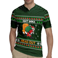 Ight Imma Head Out Santa Funny Christmas Christmas Rugby Jersey Xmas Holiday Patterns - Wonder Print Shop