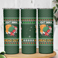 Ight Imma Head Out Santa Funny Christmas Christmas Skinny Tumbler Xmas Holiday Patterns - Wonder Print Shop