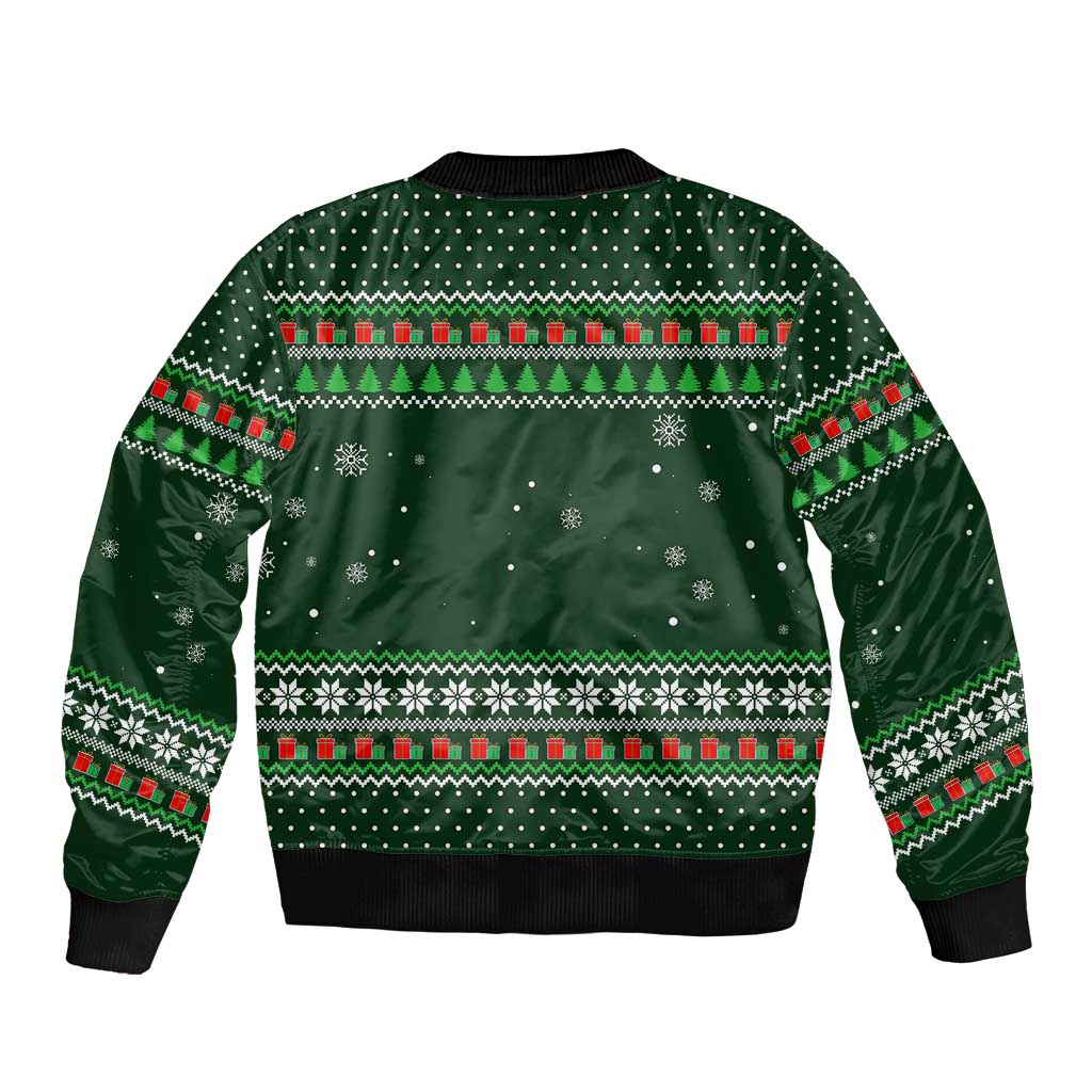 Ight Imma Head Out Santa Funny Christmas Christmas Sleeve Zip Bomber Jacket Xmas Holiday Patterns - Wonder Print Shop