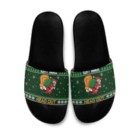 Ight Imma Head Out Santa Funny Christmas Christmas Slide Sandals Xmas Holiday Patterns - Wonder Print Shop