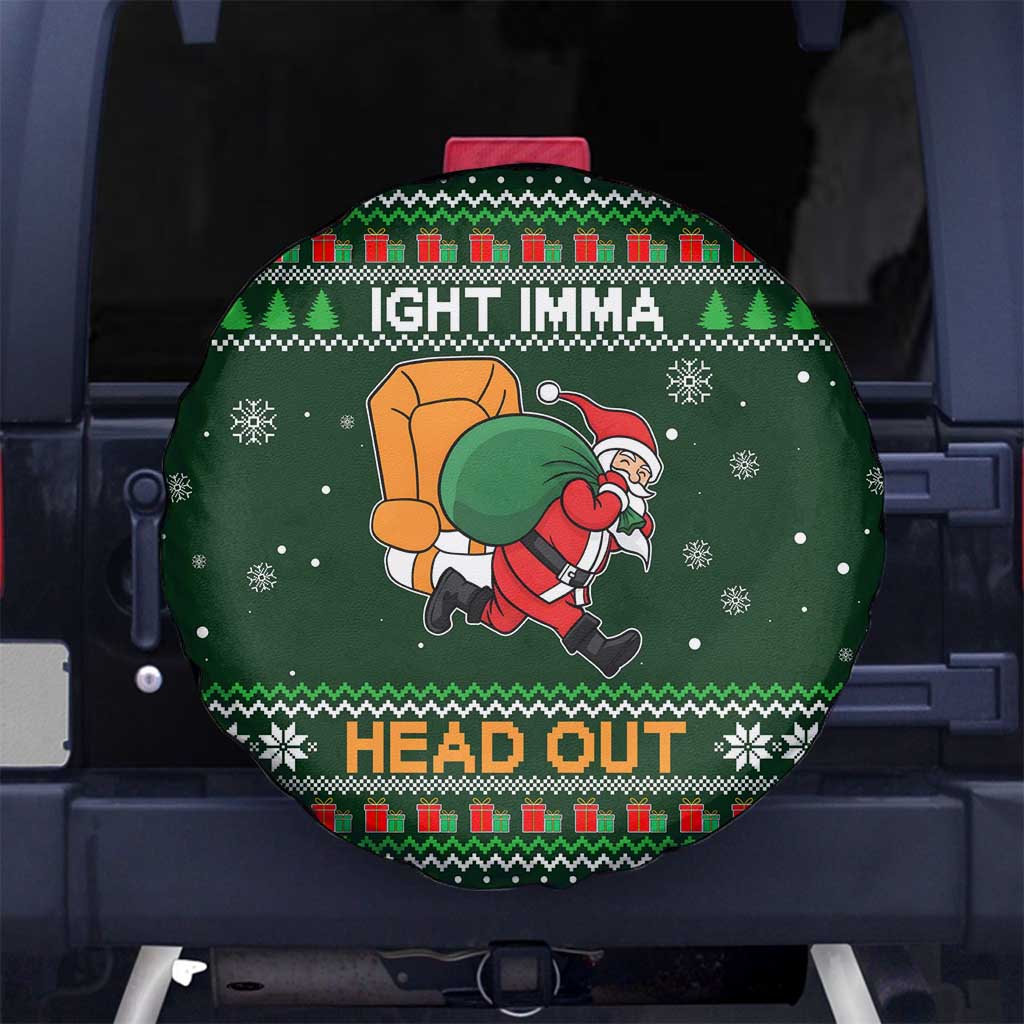 Ight Imma Head Out Santa Funny Christmas Christmas Spare Tire Cover Xmas Holiday Patterns - Wonder Print Shop