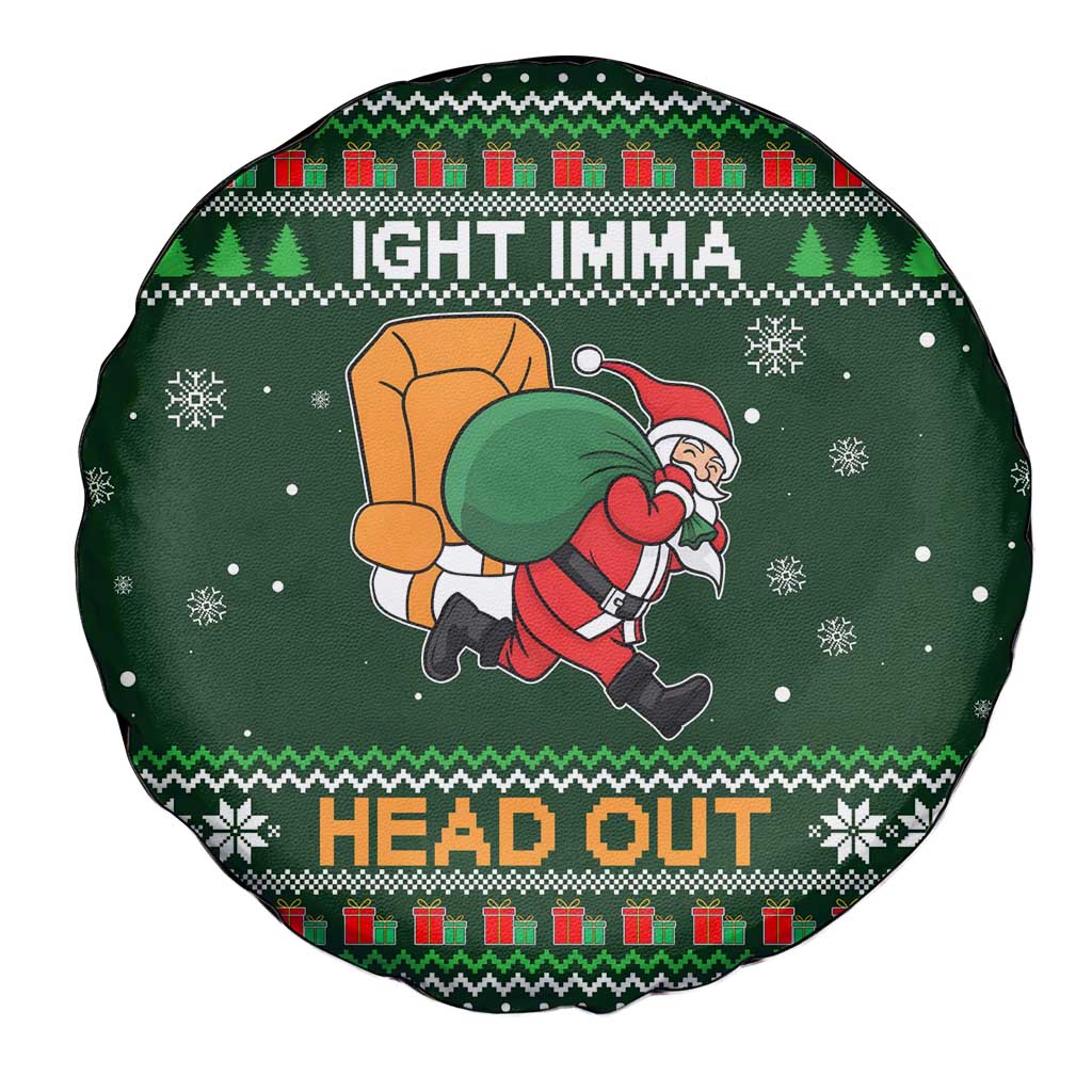 Ight Imma Head Out Santa Funny Christmas Christmas Spare Tire Cover Xmas Holiday Patterns - Wonder Print Shop