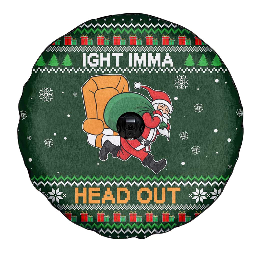 Ight Imma Head Out Santa Funny Christmas Christmas Spare Tire Cover Xmas Holiday Patterns - Wonder Print Shop