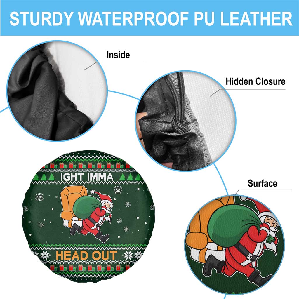 Ight Imma Head Out Santa Funny Christmas Christmas Spare Tire Cover Xmas Holiday Patterns - Wonder Print Shop