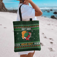 Ight Imma Head Out Santa Funny Christmas Christmas Tote Bag Xmas Holiday Patterns - Wonder Print Shop