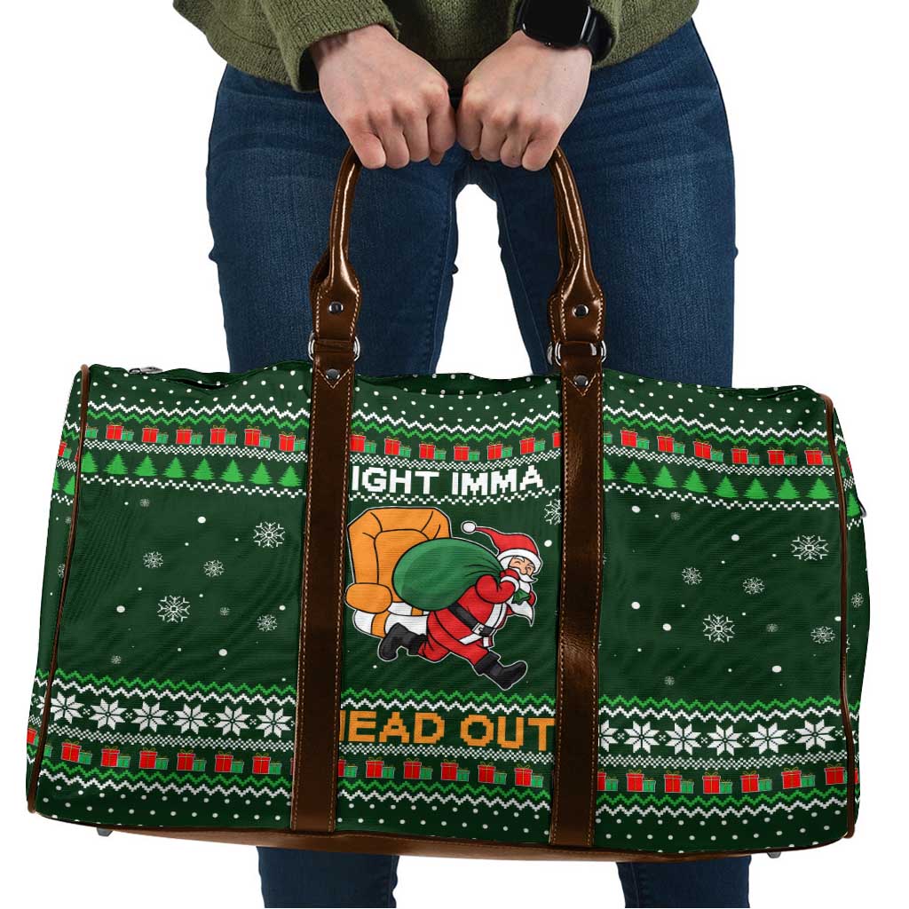 Ight Imma Head Out Santa Funny Christmas Christmas Travel Bag Xmas Holiday Patterns - Wonder Print Shop