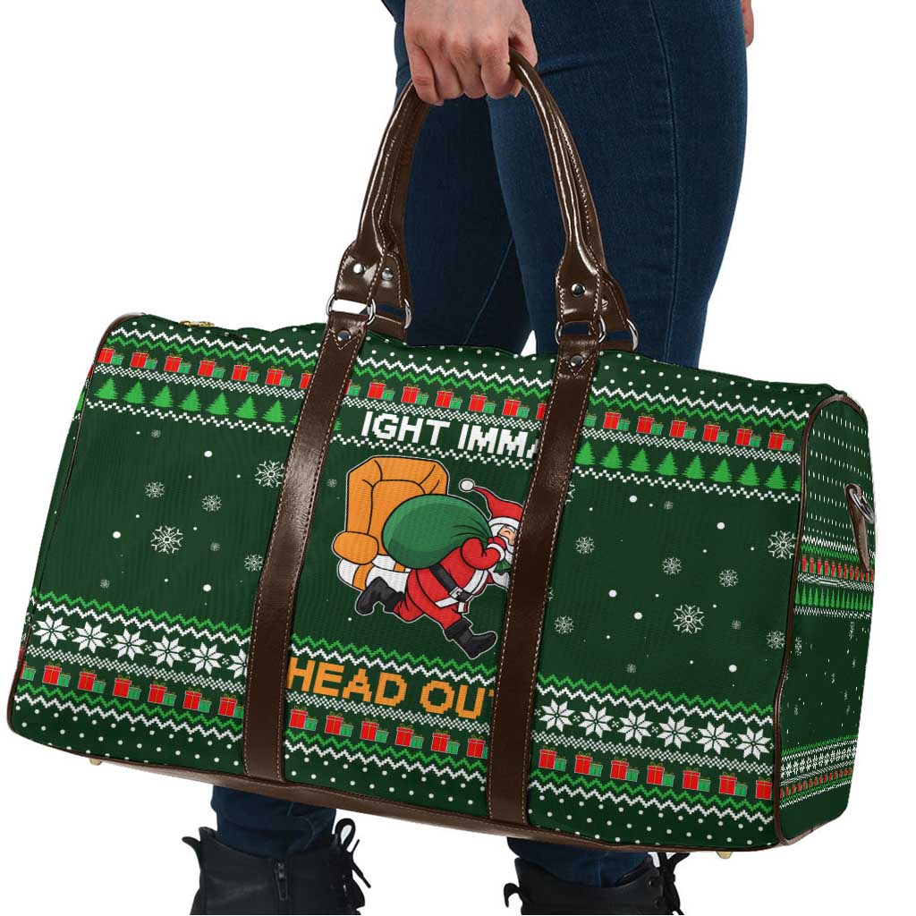 Ight Imma Head Out Santa Funny Christmas Christmas Travel Bag Xmas Holiday Patterns - Wonder Print Shop