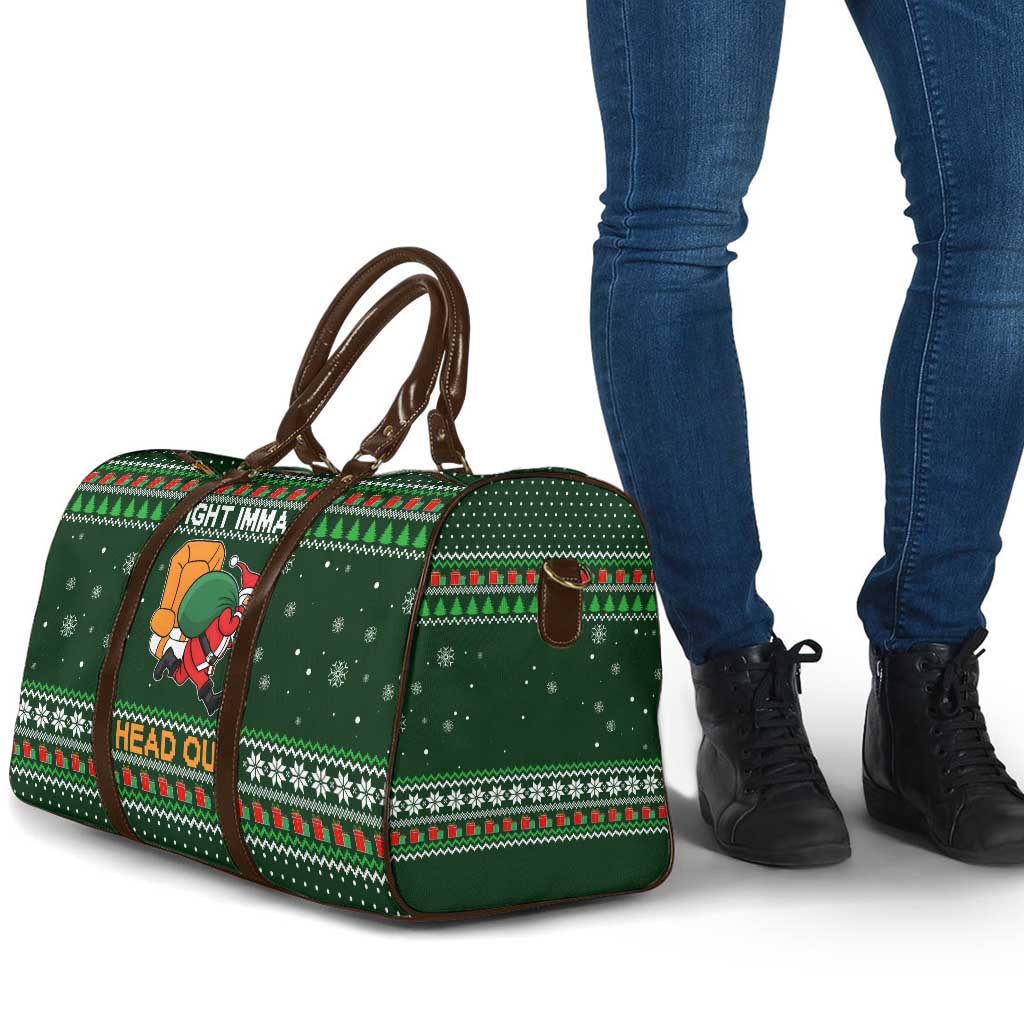 Ight Imma Head Out Santa Funny Christmas Christmas Travel Bag Xmas Holiday Patterns - Wonder Print Shop
