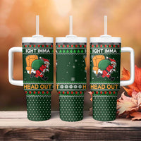 Ight Imma Head Out Santa Funny Christmas Christmas Tumbler With Handle Xmas Holiday Patterns - Wonder Print Shop