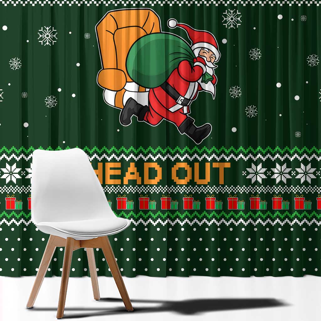 Ight Imma Head Out Santa Funny Christmas Christmas Window Curtain Xmas Holiday Patterns - Wonder Print Shop
