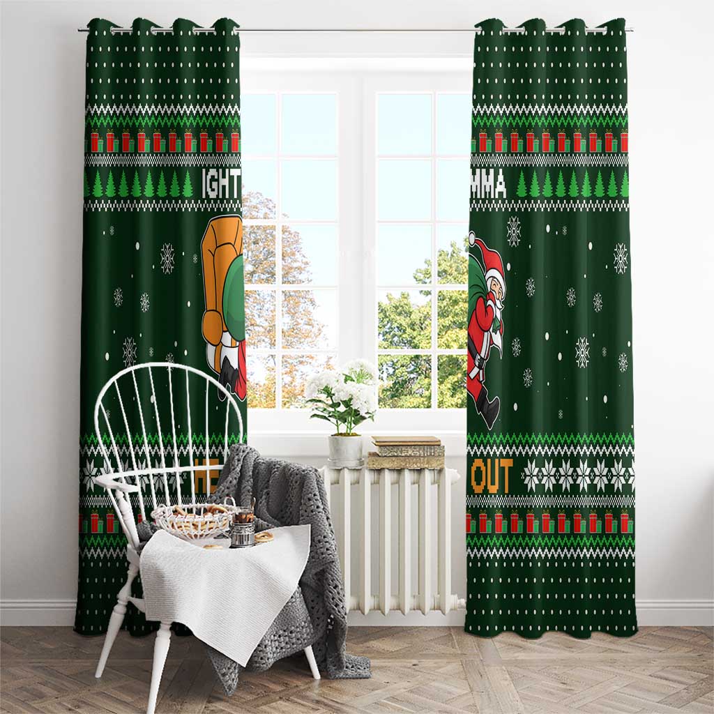 Ight Imma Head Out Santa Funny Christmas Christmas Window Curtain Xmas Holiday Patterns - Wonder Print Shop