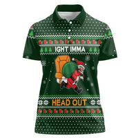 Ight Imma Head Out Santa Funny Christmas Christmas Women Polo Shirt Xmas Holiday Patterns - Wonder Print Shop