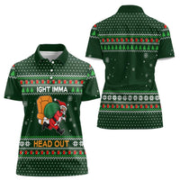 Ight Imma Head Out Santa Funny Christmas Christmas Women Polo Shirt Xmas Holiday Patterns - Wonder Print Shop