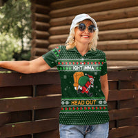 Ight Imma Head Out Santa Funny Christmas Christmas Women Polo Shirt Xmas Holiday Patterns - Wonder Print Shop