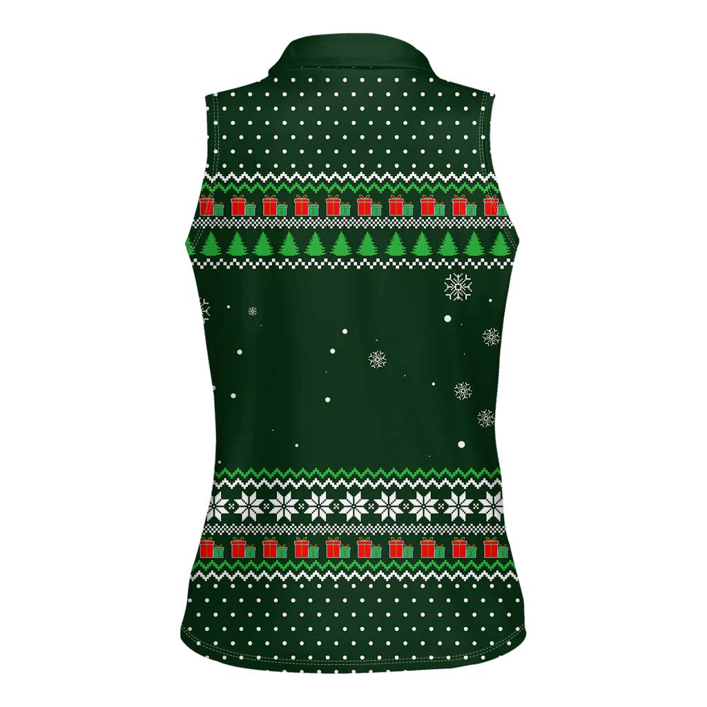 Ight Imma Head Out Santa Funny Christmas Christmas Women Sleeveless Polo Shirt Xmas Holiday Patterns - Wonder Print Shop