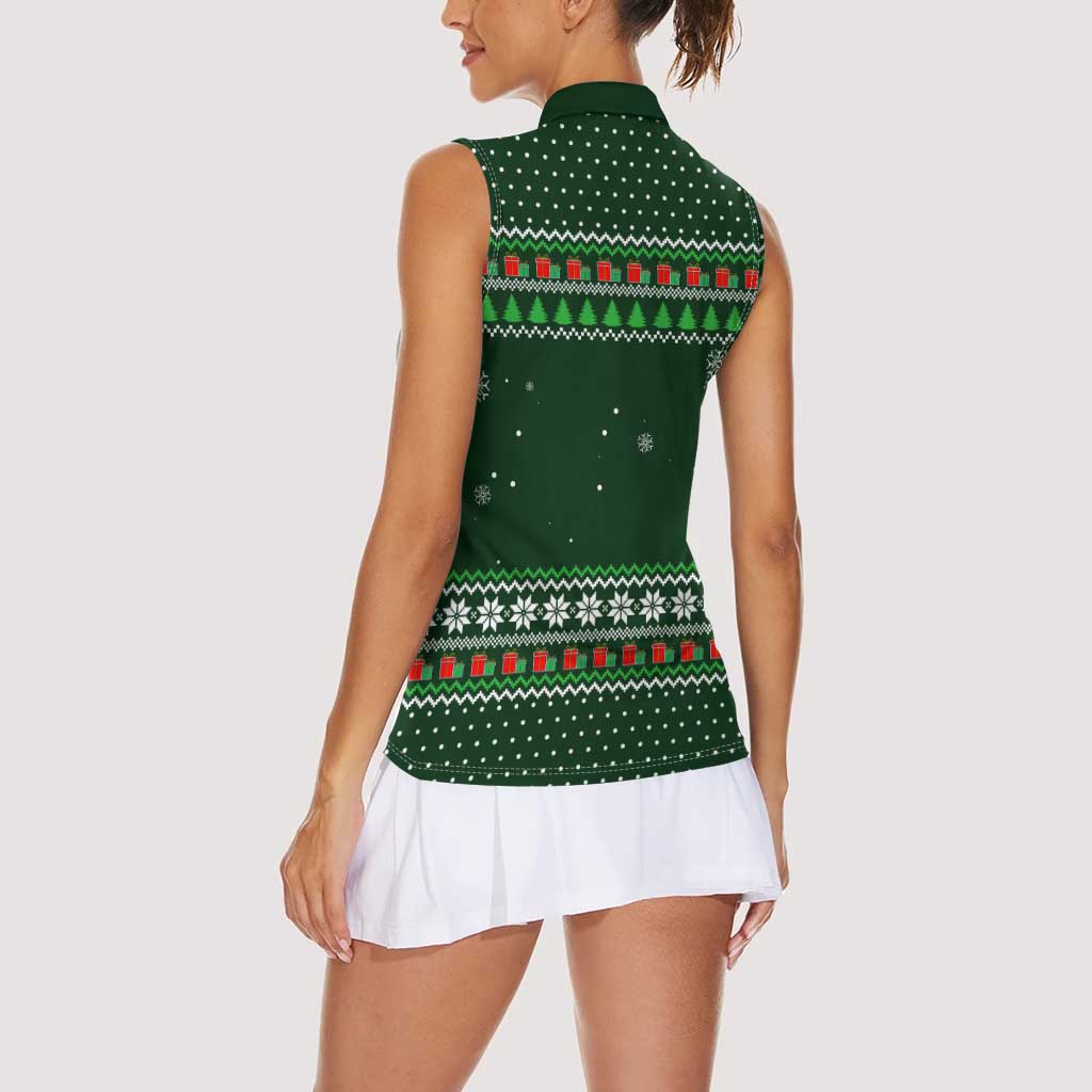 Ight Imma Head Out Santa Funny Christmas Christmas Women Sleeveless Polo Shirt Xmas Holiday Patterns - Wonder Print Shop
