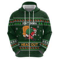 Ight Imma Head Out Santa Funny Christmas Christmas Zip Hoodie Xmas Holiday Patterns - Wonder Print Shop