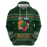 Ight Imma Head Out Santa Funny Christmas Christmas Zip Hoodie Xmas Holiday Patterns - Wonder Print Shop